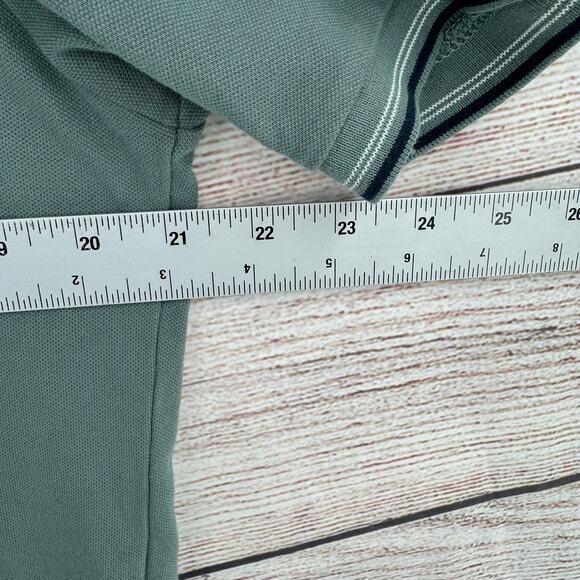 Diesel Jeans Short Sleeve Polo Shirt Mens XL Green Striped Collar - Picture 9 of 10